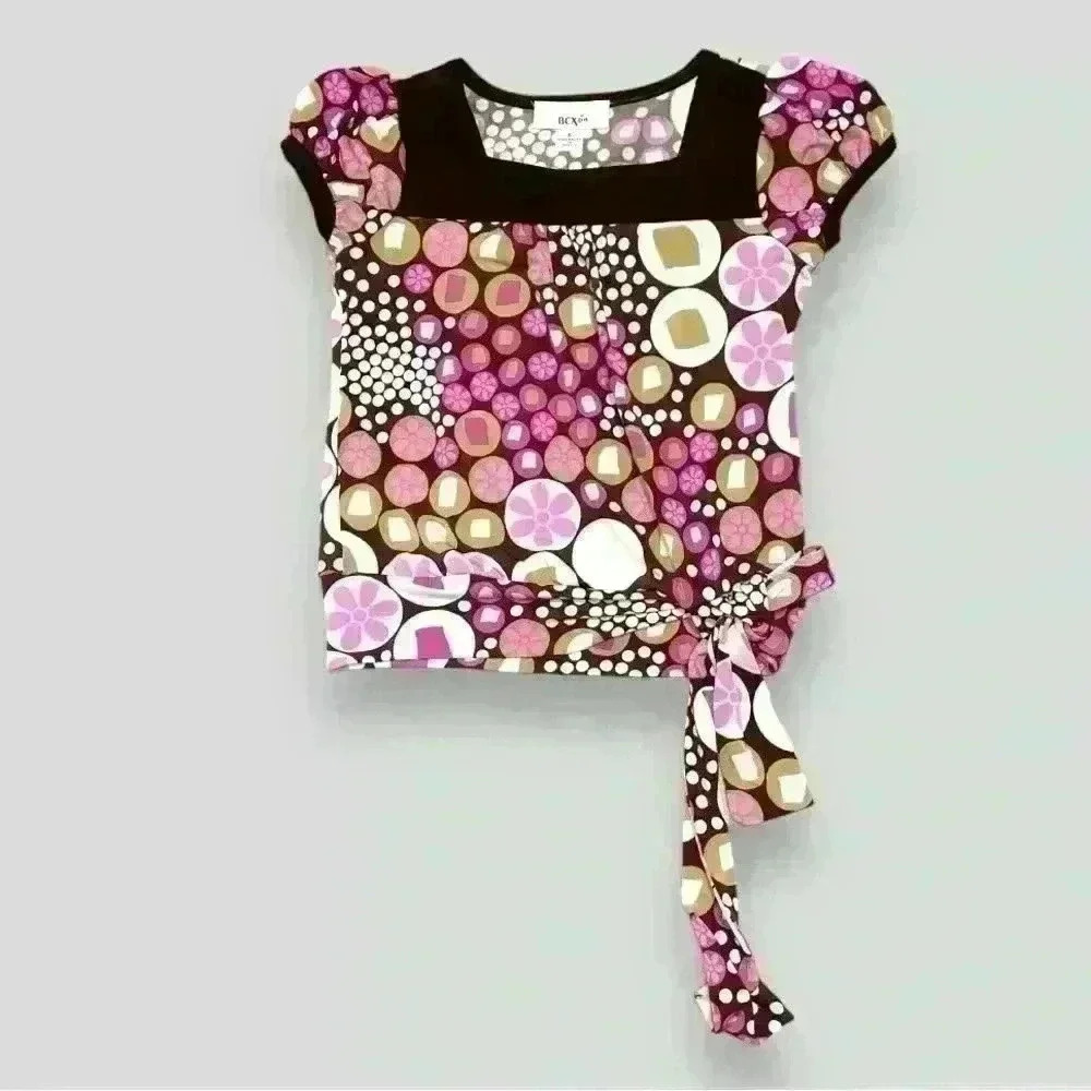 BCX Girls Pink Brown Top Size 5